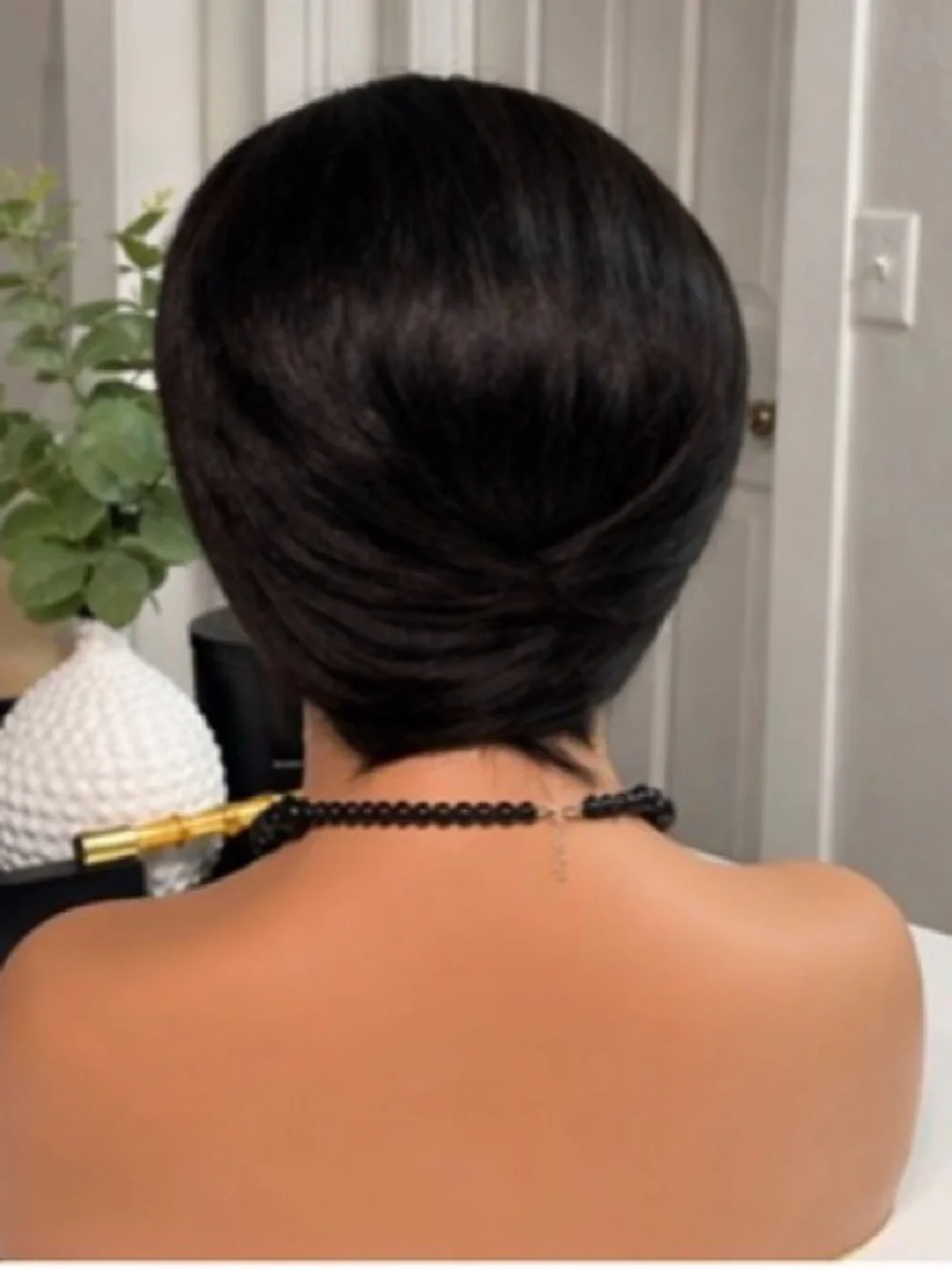Black Short Straight Lace Front Wig - Women's Hair